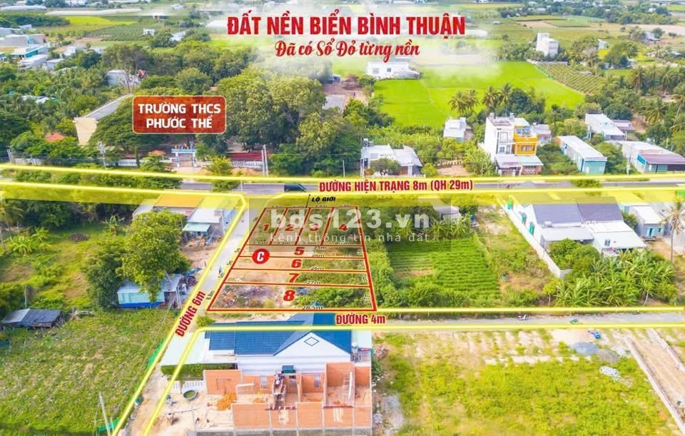Đất biển Tuy Phong, Bình Thuận giá chỉ 6tr/m2 chính chủ, sổ đỏ ngay