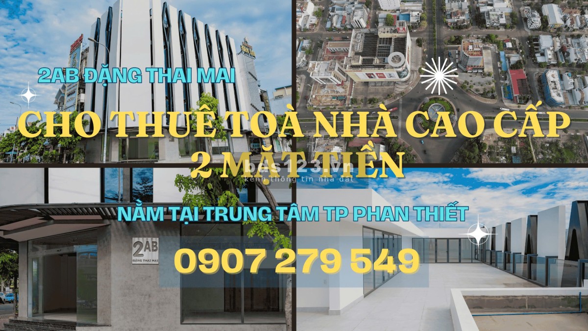 Cho thuê TN 2MT Đặng Thai Mai-Trương Hán Siêu, 6 tầng, sát Lotte Mart, Phan Thiết, DTSD 1.465m²