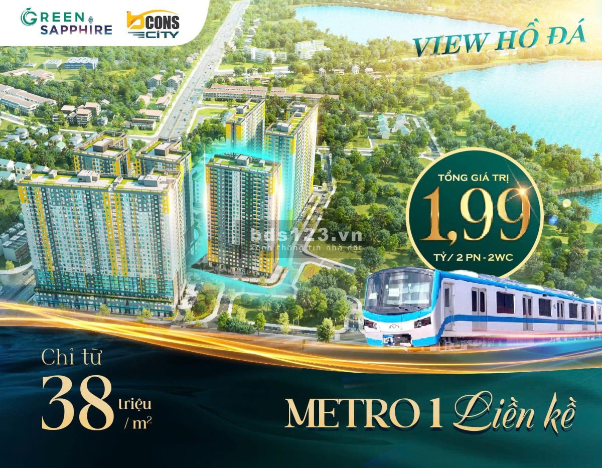Căn hộ cao cấp liền kề Metro Bến Thành Suối Tiên, trả trước 360 triệu nhận nhà. NH cho vay 80%