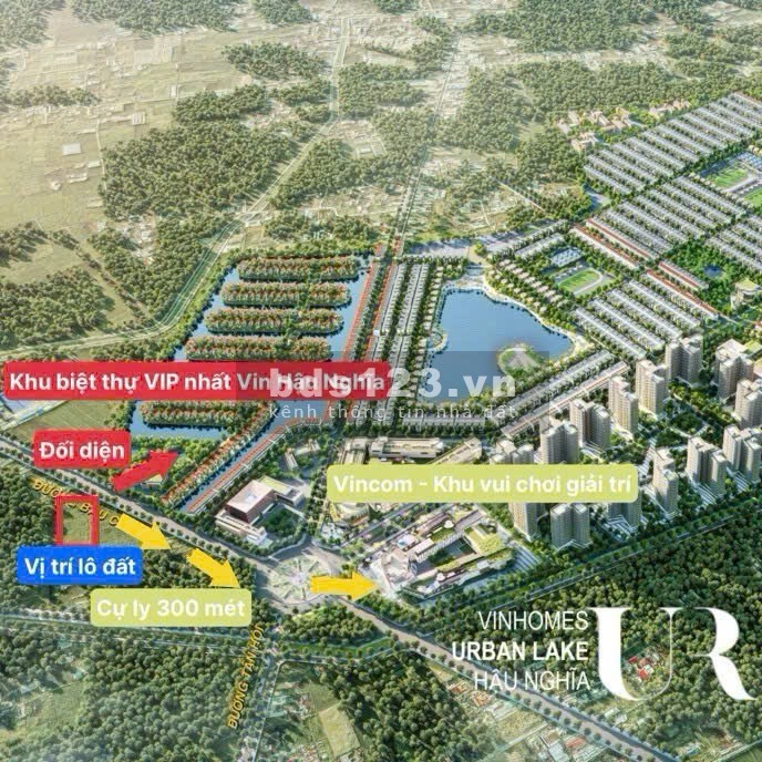 Bán Gấp 300m2 đất nền mặt tiền đường Bàu Công 4,5 tỷ đối diện Vinhomes