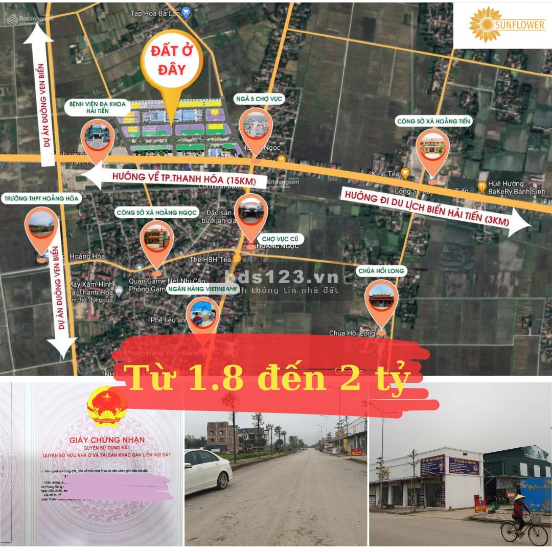 Bán đất nền Aurora Harbour trung tâm biển Hải Tiến Thanh Hóa, chỉ từ 1 tỷ 8 / Lô 100m2