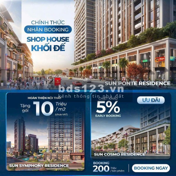 Chính thức nhận booking shophouse khối đế - Cơ hội đầu tư vàng tại 3 dự án hot nhất của Sun Group!