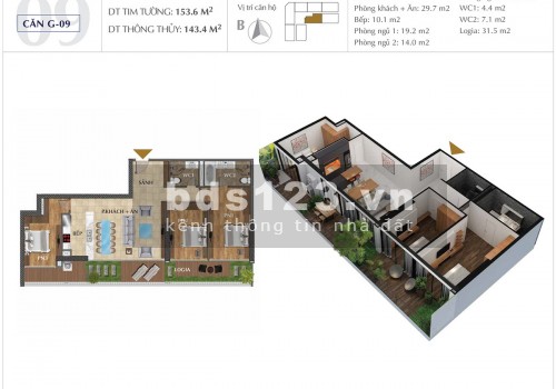 Bán căn hộ ngoại giao Sunshine Golden River - Tây Hồ - 141,5m2 - 3PN - Giá bán rẻ nhất thị trường !