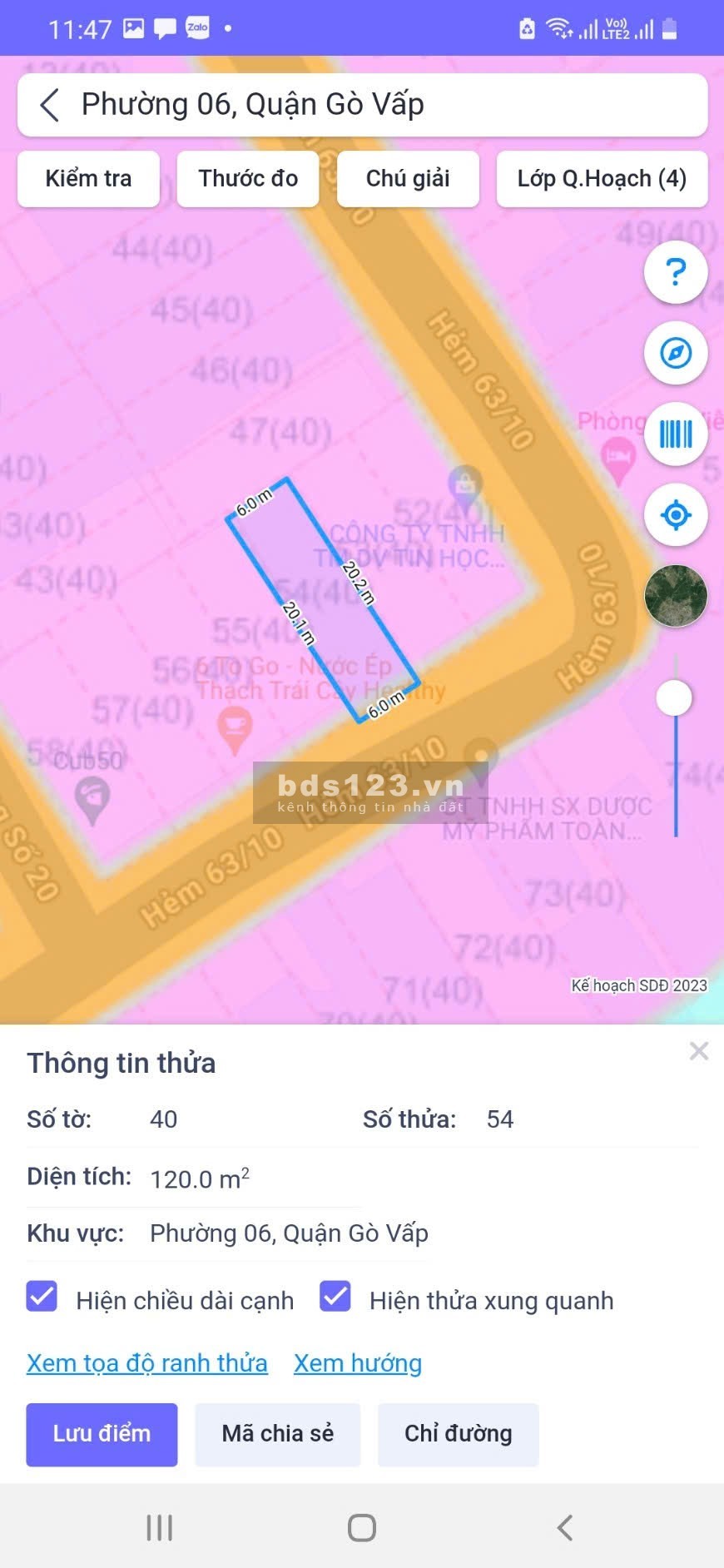 Gò Vấp, đất khu biệt thự Dương Quảng Hàm, KV 6x20m