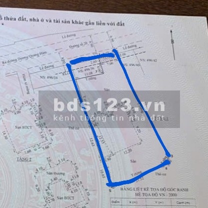 Gò Vấp, biệt thự mặt tiền hẻm 496 Dương Quảng Hàm, diện tích 25x40m