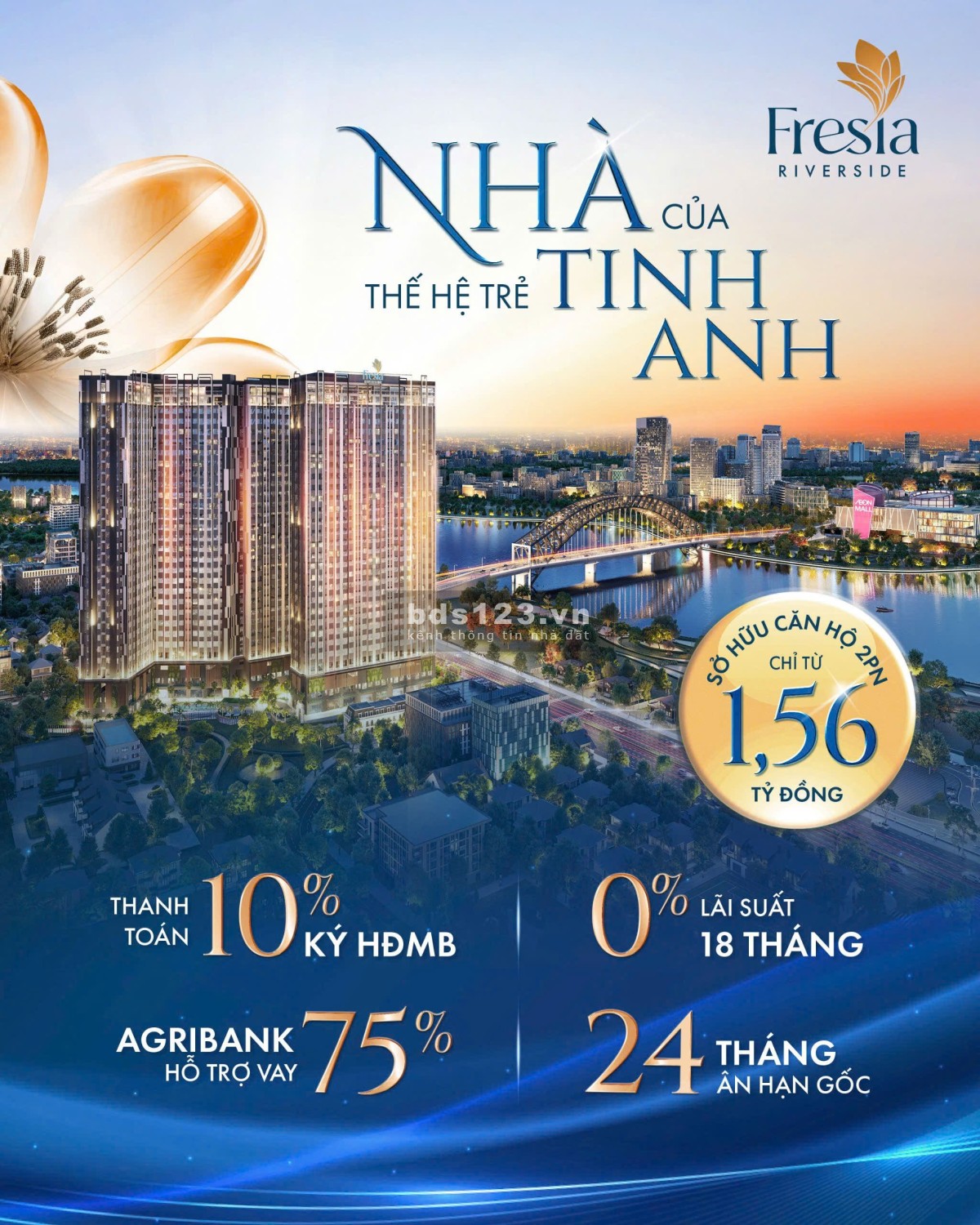 Dự án Fresia Riverside Tân Vạn Biên Hòa Đồng Nai giá 1,56 tỷ 2PN