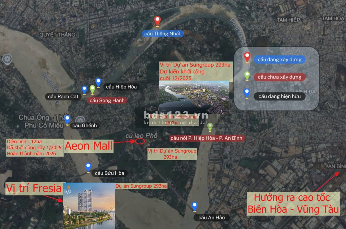 Dự án Fresia Riverside Tân Vạn Biên Hòa Đồng Nai giá 1,56 tỷ 2PN