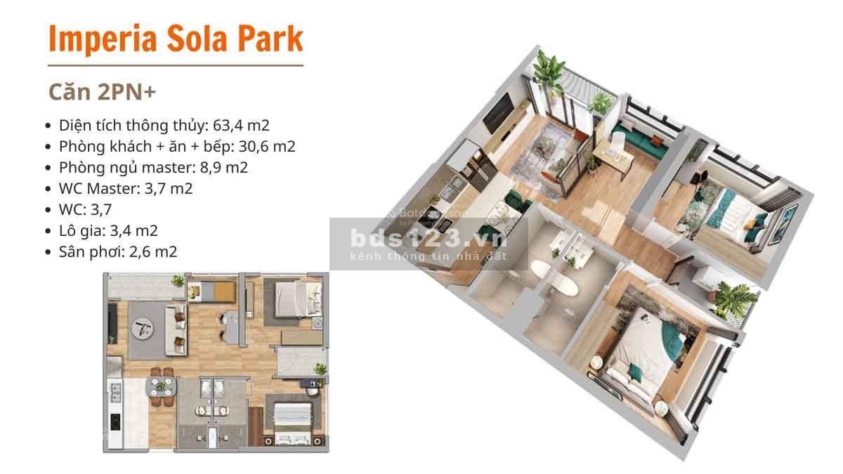 Bán căn hộ chung cư 2PN + 63m2 Vinhomes Smart Tây Mỗ chỉ 3.9 tỷ view thoáng, tầng đẹp