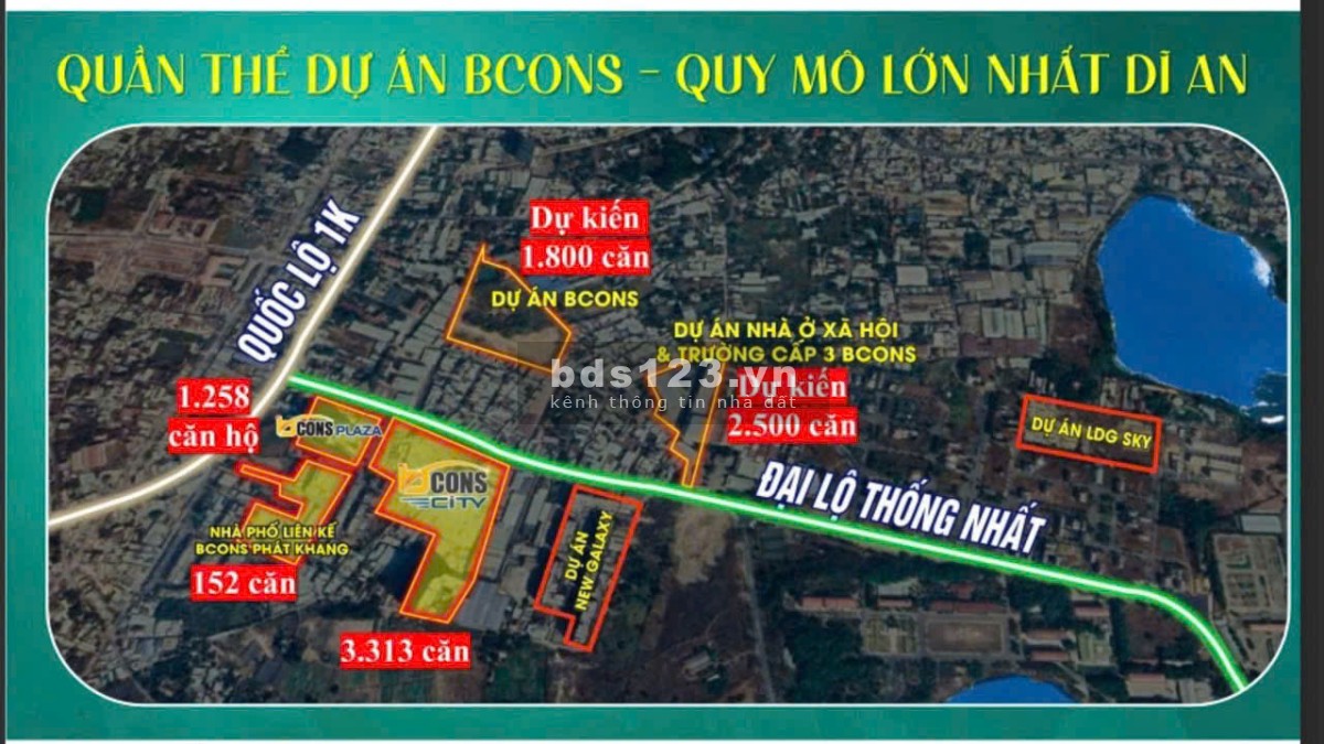 Căn hộ giá rẻ Tập đoàn Bcons, căn 2pn giá chỉ 2,214 tỷ