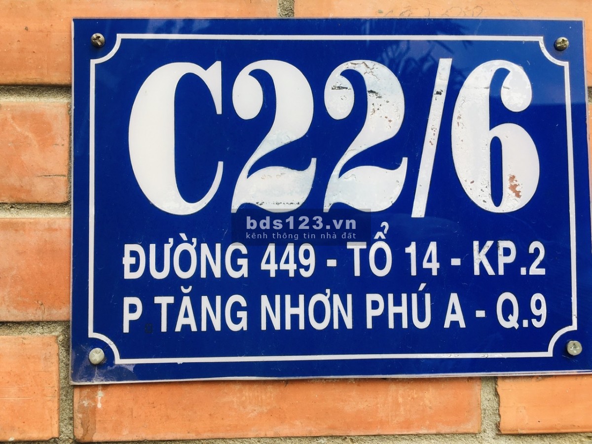 Chính chủ cho thuê nhà nguyên căn (C22/6, Đường 449, Tổ 14, Khu phố 2 Tăng Nhơn Phú A, Quận 9)
