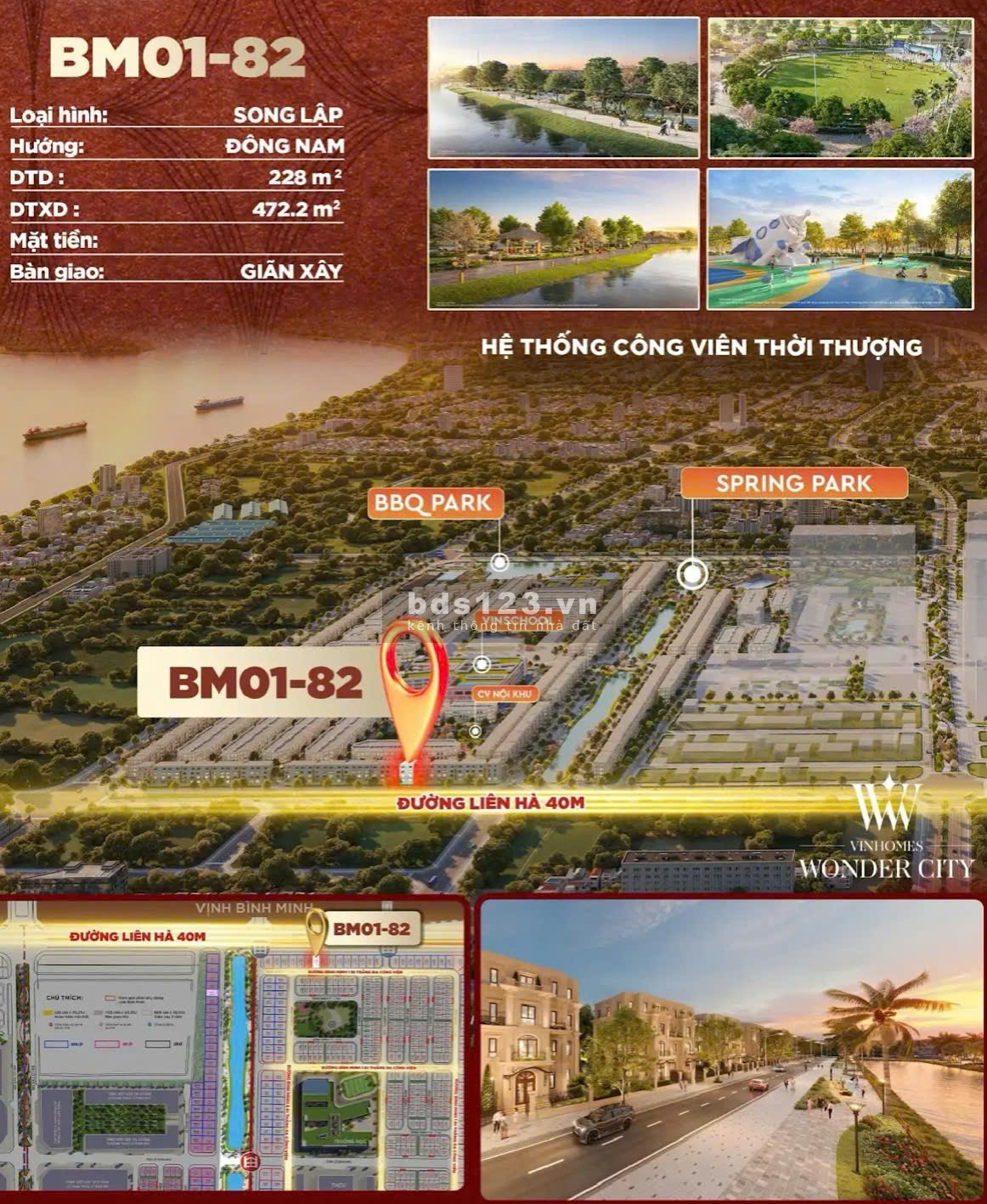 Bán gấp Song Lập sân vườn 288m khu khép kín BM giá tốt nhất Vinhomes Đan Phượng chỉ 135tr/m2