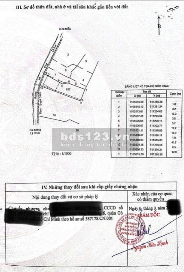 Bán 418m2 đất full thổ cư tại Lý Nhơn, Huyện Cần Giờ