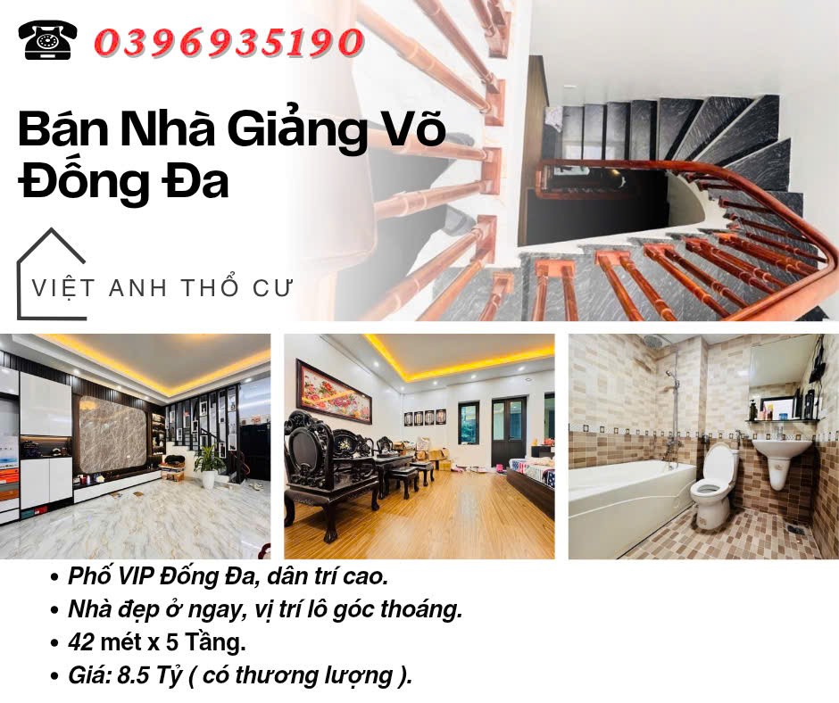 Bán nhà Phố Giảng Võ, Vị Trí Lô Góc, Sổ Đỏ Chính Chủ, 42mx5T, Giá: 8.5 Tỷ, Lh: 0396935190