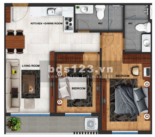 Bán Căn hộ Jamila Khang Điền – Nhà đẹp, giá tốt nhất: căn góc 2pn hướng đông nam.