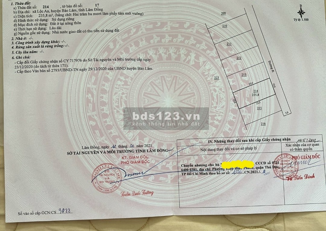 Chủ kẹt tiền cần bán gấp 2 lô đất nền biệt thự Lộc An - Bảo lâm - Lâm Đồng. Giá 900tr/1lô
