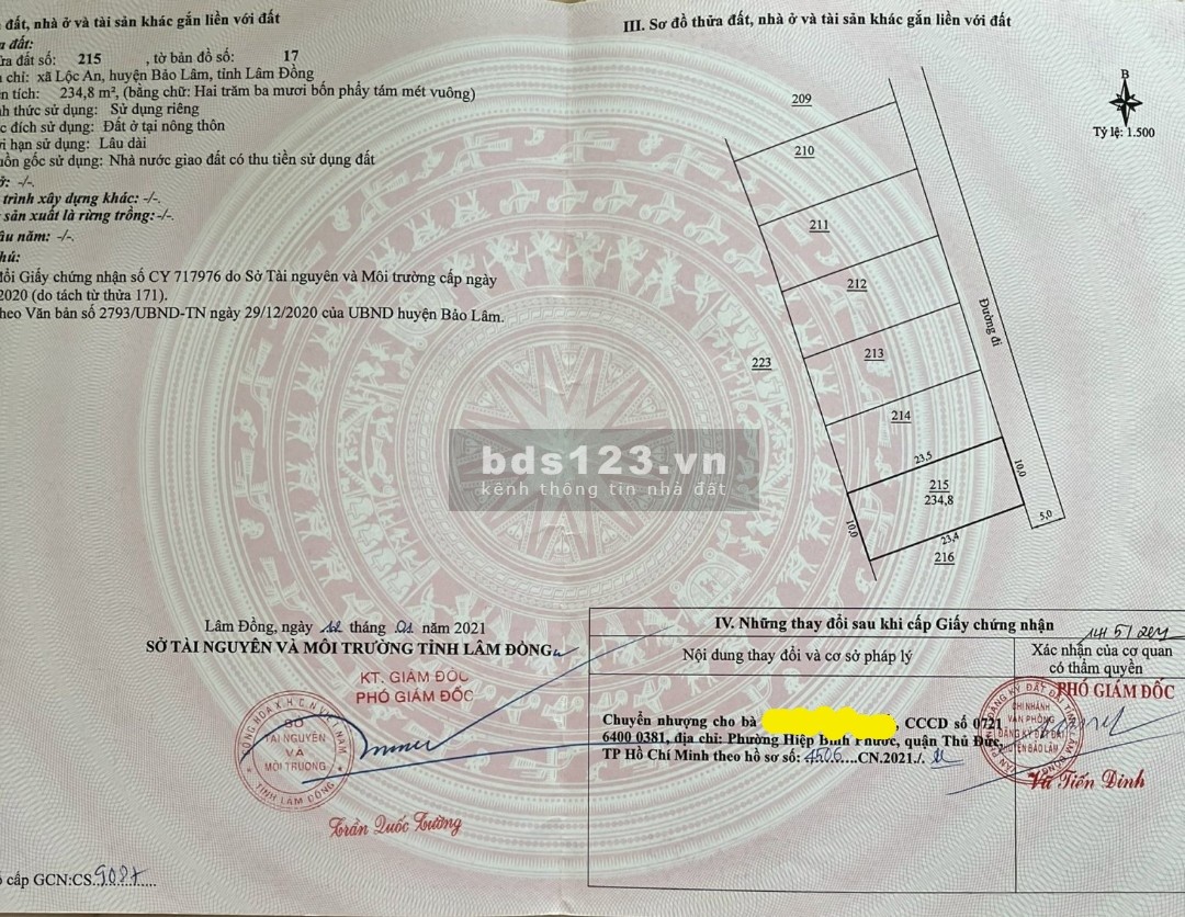 Chủ kẹt tiền cần bán gấp 2 lô đất nền biệt thự Lộc An - Bảo lâm - Lâm Đồng. Giá 900tr/1lô
