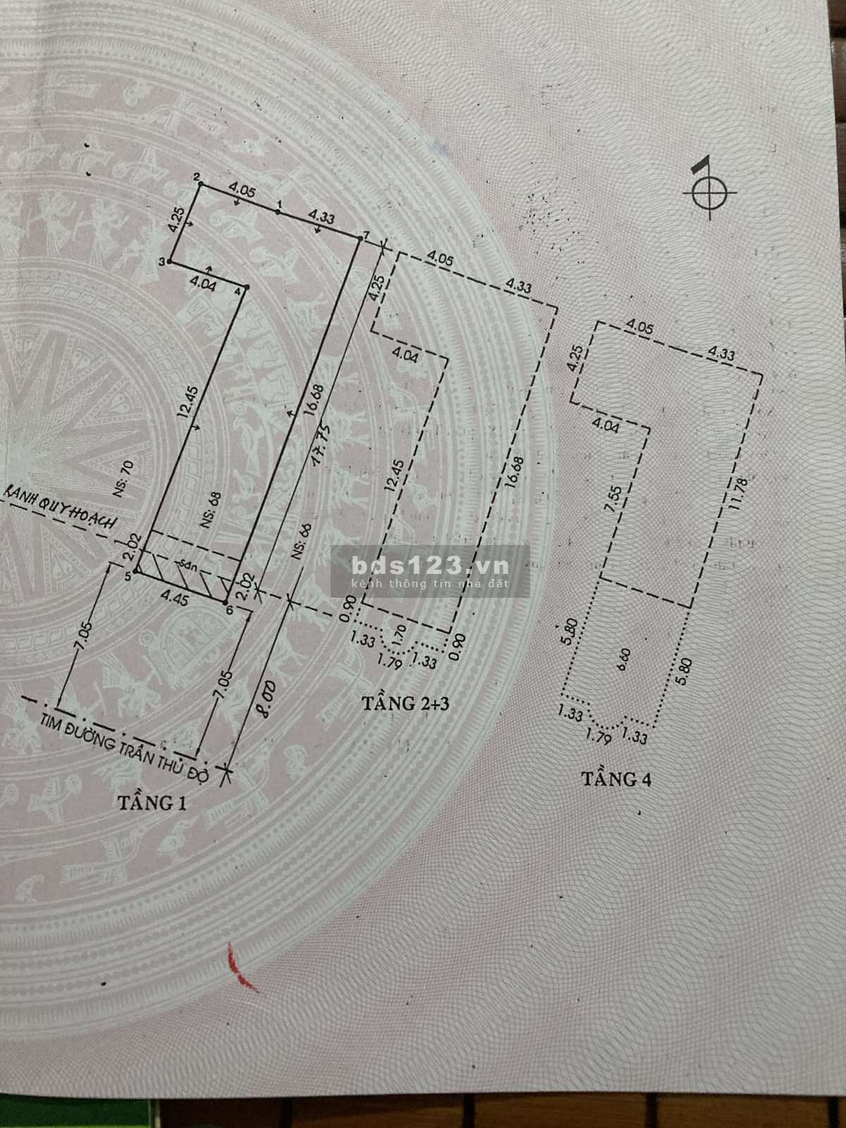 Ban nha 68 Trần Thủ Độ 4.5x22, nhà 4 tầng đẹp, ngay chợ