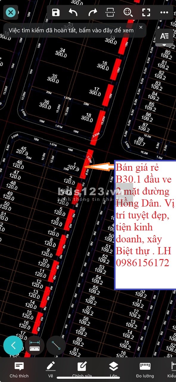 Chính chủ bán B30.1 Đầu Ve đường Hồng Dân TTHC Thịnh Vượng