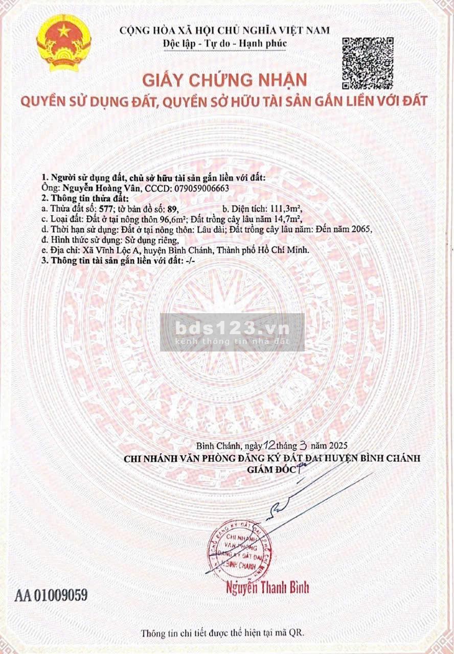 Bán gấp 21tr/1m2 đất sổ hồng thổ cư, đường Hương Lộ 80 vào 50mét gần lại Hùng Cường