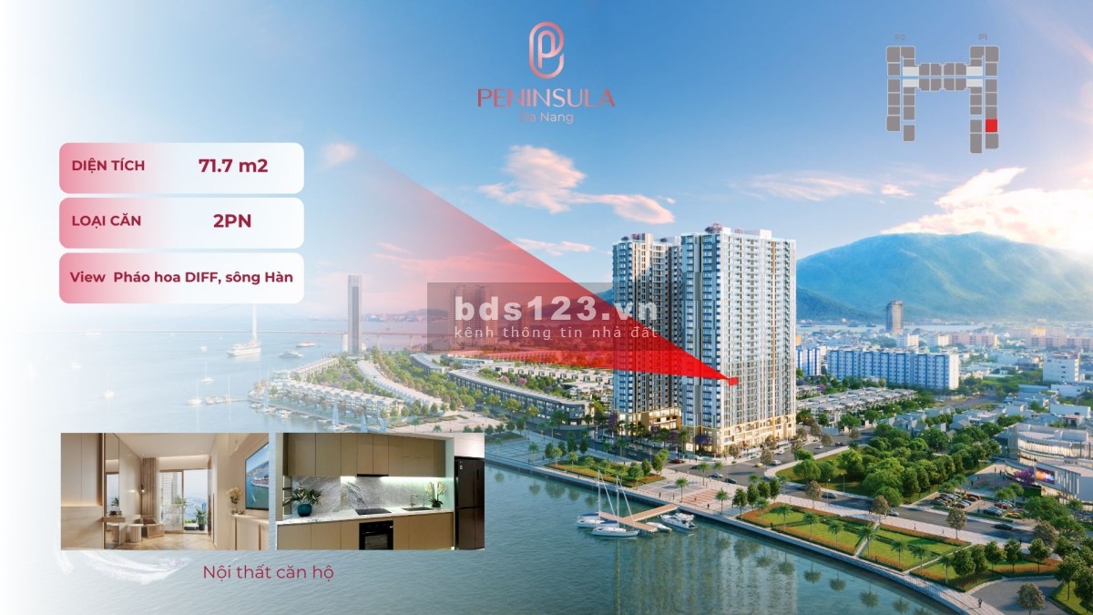 Bán căn hộ 2PN view pháo hoa Peninsula Đà Nẵng - Giá chỉ 3,x tỷ nhận nội thất cao cấp LH 0963506615