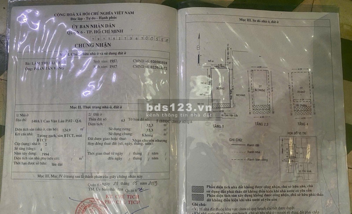 Cho con Du học Tôi cần bán gấp Căn nhà 4 Tầng - 5 PN, Đường Cao Văn Lầu giá 5.5 Tỷ
