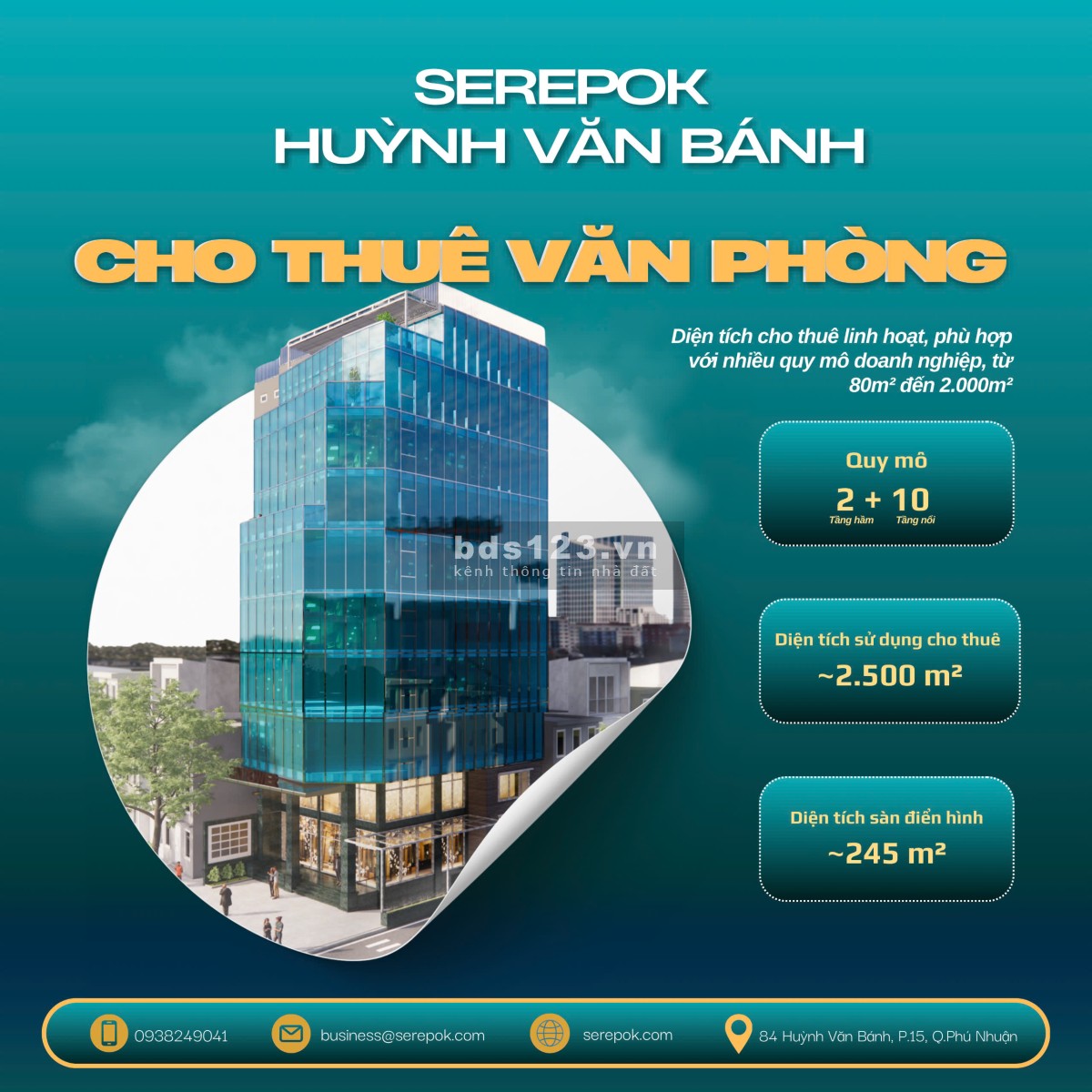 Serepok cho thuê sàn văn phòng truyền thống 180m² – Ban công lớn, view Landmark 81 (Chính chủ)