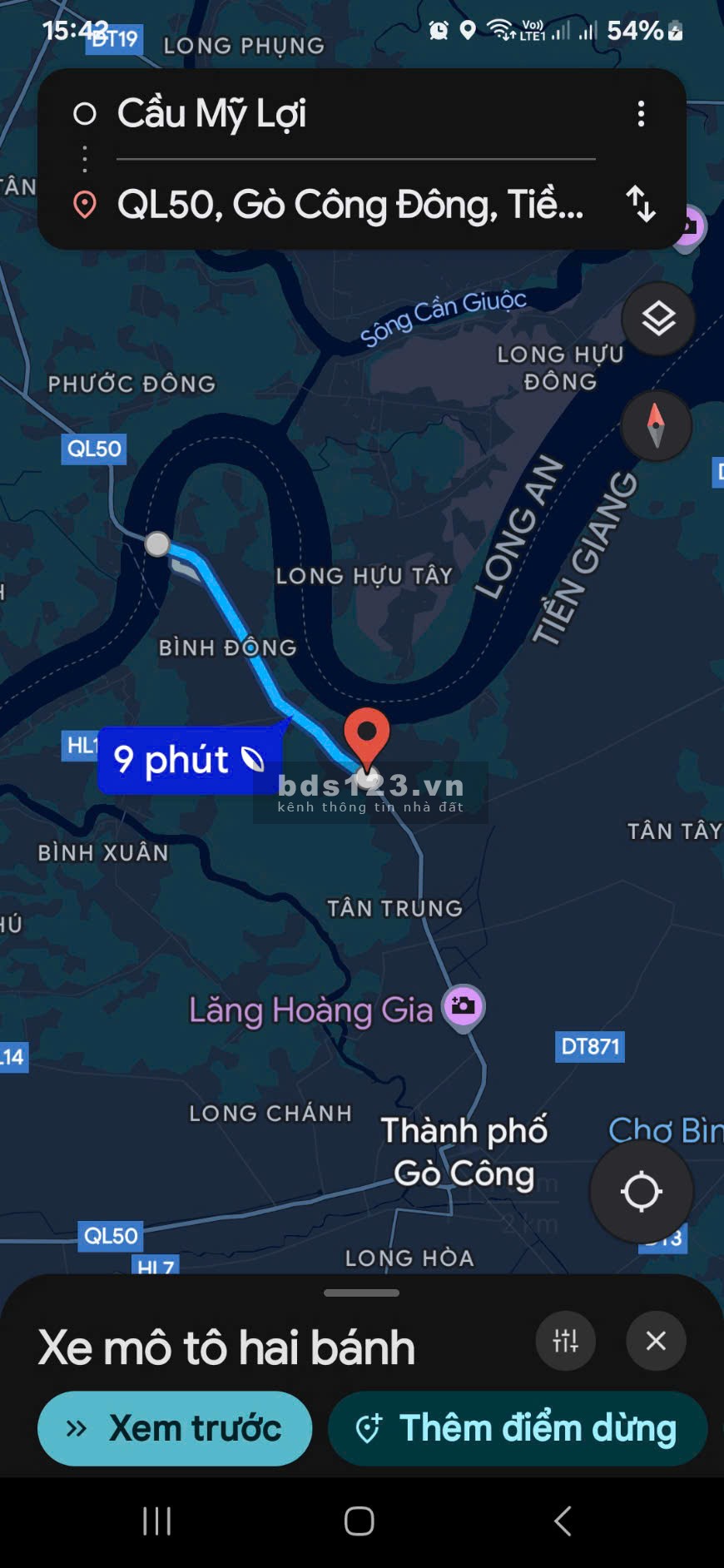 BÁN GẤP LÔ ĐẤT MẶT TIỀN QUỐC LỘ 50 rộng 3.400m2.