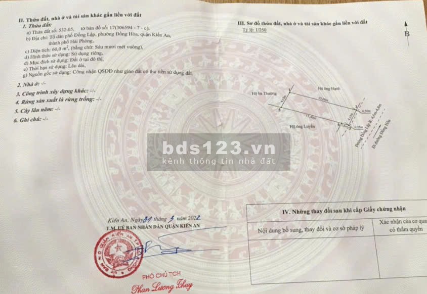Bán đất đường Đồng Lập, Đồng Hòa, Kiến An, Hải Phòng