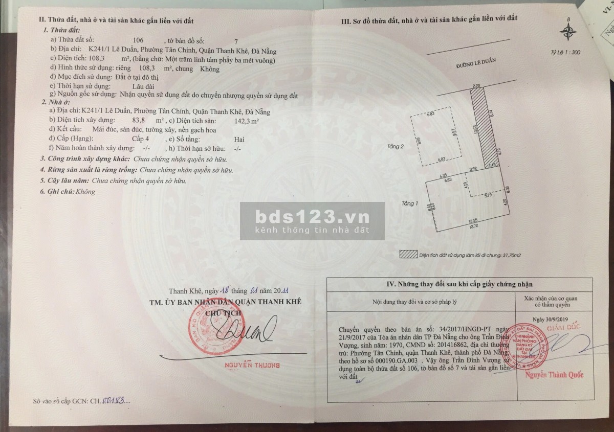 Chính chủ rao bán nhà tại đường Lê Duẩn - tuyến phố sầm uất nhất Đà Nẵng