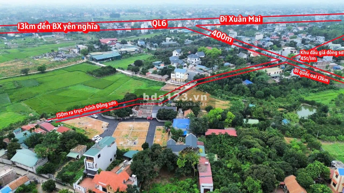80,6m full thổ cư Đông Sơn - Đường apphan 6m - 200m ra trục liên huyện - 2,x tỷ