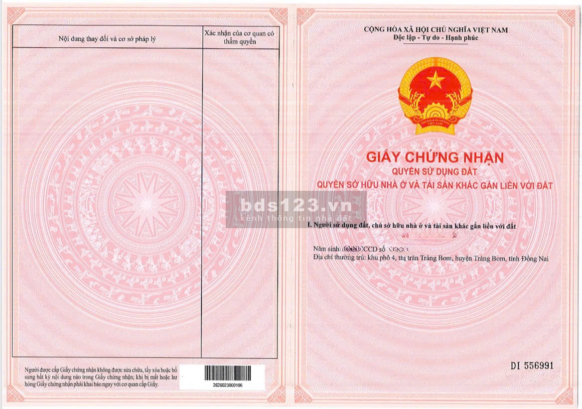 Cần bán đất nền full thổ cư tại Đồng Nai