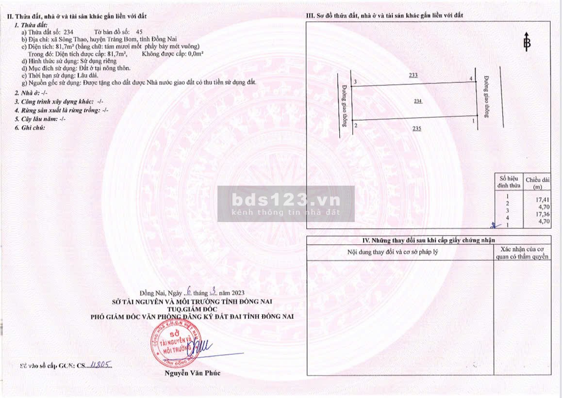 Cần bán đất nền full thổ cư tại Đồng Nai