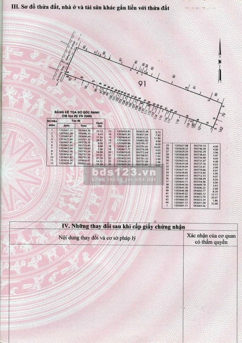 Chính chủ: Bán đất mt đường Thới Tam Thôn 18 xã Thới Tam Thôn. Diện tích: 5538.7m2.
