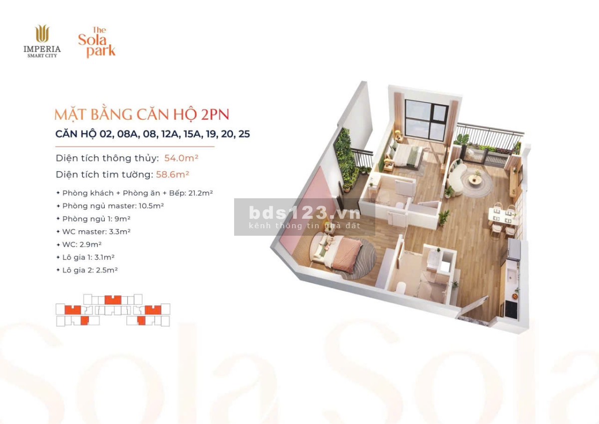 Bán 2N2WC Sola Park 3,7 tỷ bao phí. Thanh toán tiến độ