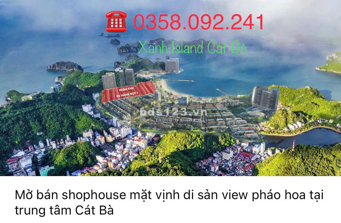 Mở Bán 225 Căn Thấp Tầng Shophouse Thương Mại Tại Dự án Xanh Island Trung Tâm Vịnh Cát Bà.