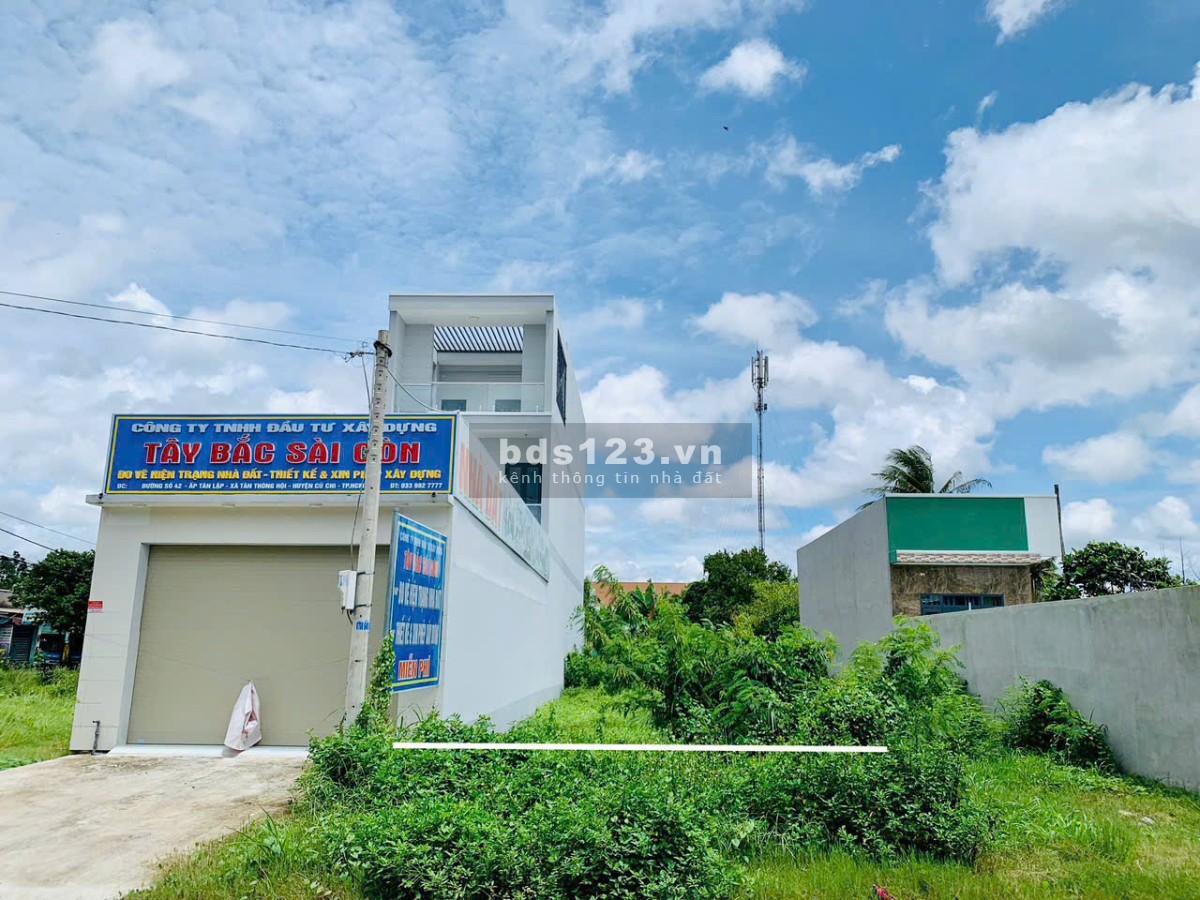 Kẹt bank cần ra gấp 187,3m2 đất mặt tiền đường 42, xã Tân Thông Hội, huyện Củ Chi 800 triệu