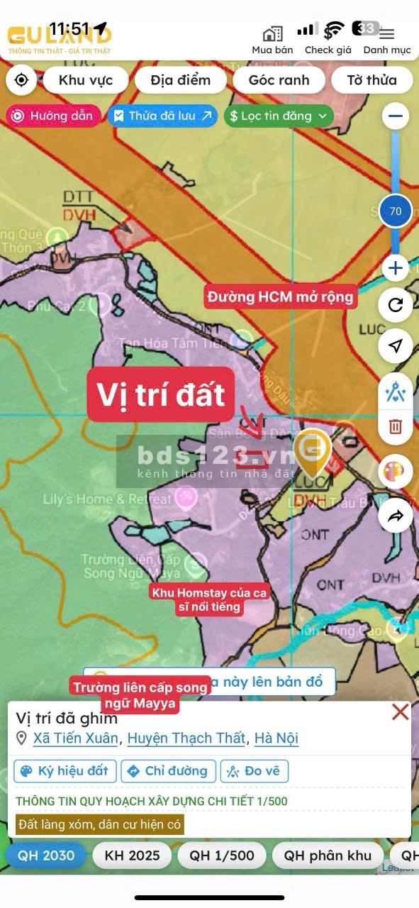 Bán gấp Tiến Xuân - Thạch Thất chỉ 3,7 triệu/m² cách trường liên cấp song ngữ Mayya chỉ 100m