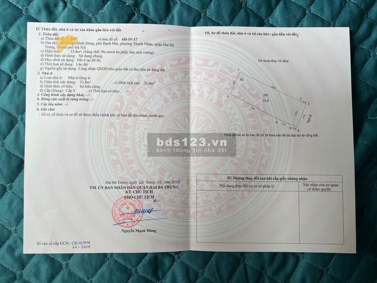 Bán nhà 2 mặt ngõ thông 34m2 giá chỉ 7 tỷ có thương lượng