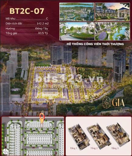 Bán biệt thự 2 mặt tiền 142m dãy BT2 giá tốt nhất tại Gia by Kita- Ciputra Tây Hồ giá 54 tỷ
