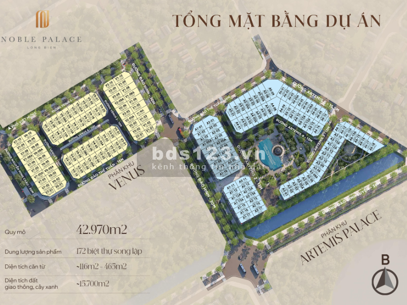 Bán BT Noble Palace Long Biên: PKD Chủ Đầu Tư, Ưu Đãi Tốt - Có Hầm & Bể Bơi riêng