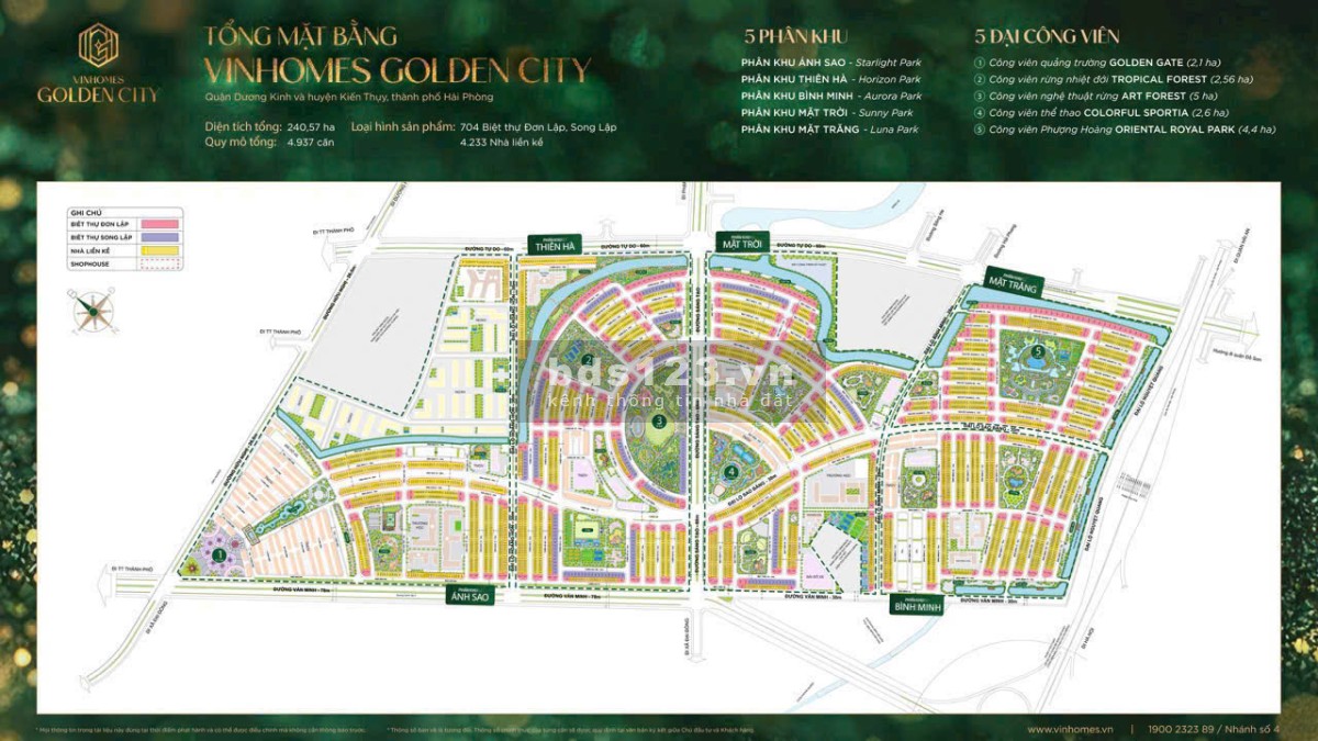 Mở bán liền kề 63-65m Vinhomes Golden City- Dương Kinh- HP giá nhỉnh 5 tỷ