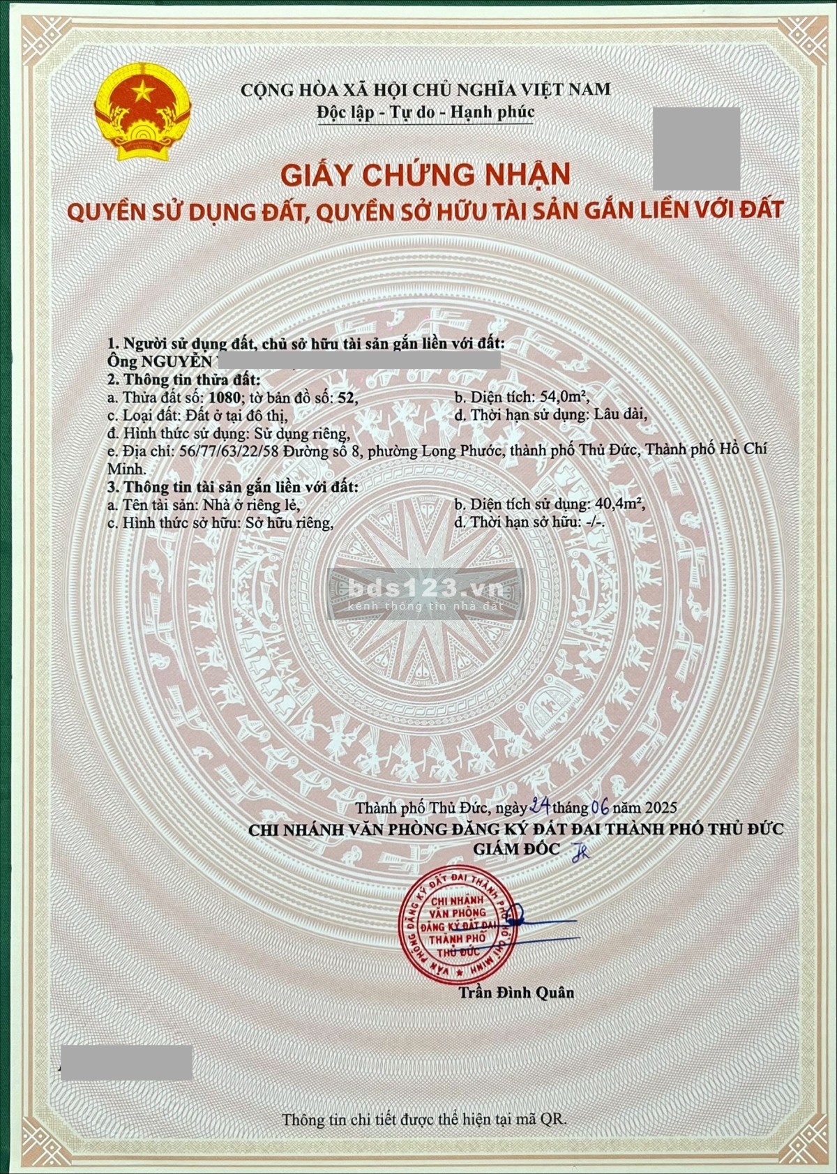  Chính chủ bán nhà mới xây – KDC Việt Nhân, đường số 8, P. Long Phước, TP. Thủ Đức