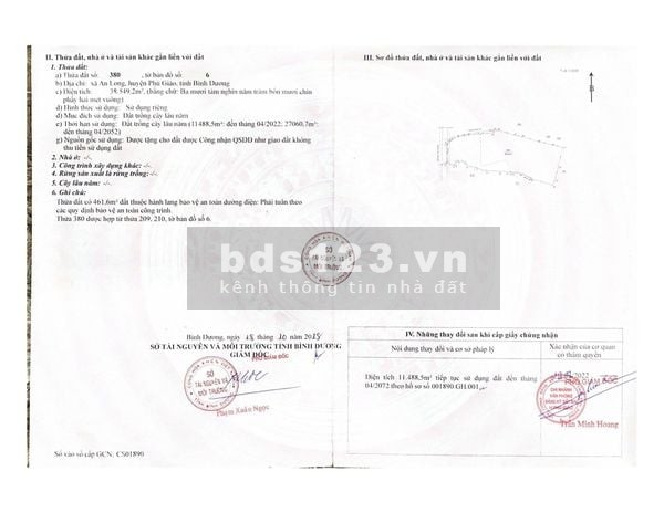 Cho thuê đất trống CLN tại Xã An Long, Tp. Hồ Chí Minh giá 20tr DT 4,5 ha
