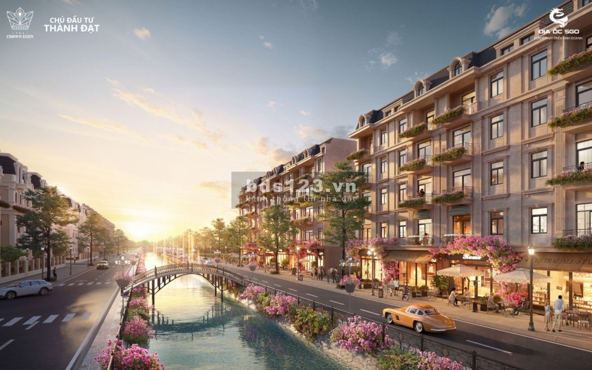 Bán Căn Shophouse Dự Án The Crown Eden Đối Diện Nhà Thi Đấu, 150m2 mặt tiền 7,5m