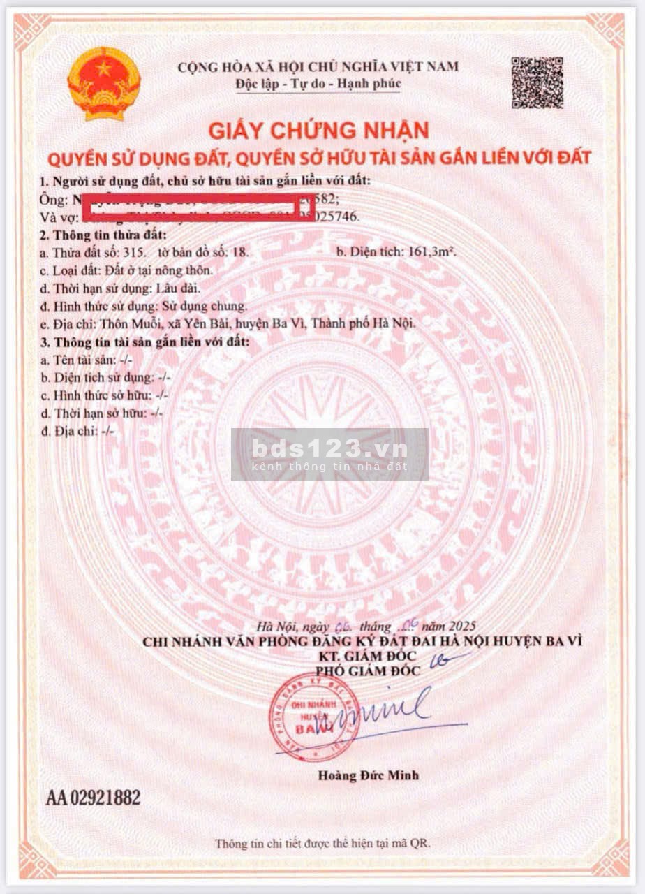 Cần bán đất lô góc 2 mặt tiền ở xã Yên Bài, huyện Ba Vì, TP. Hà Nội