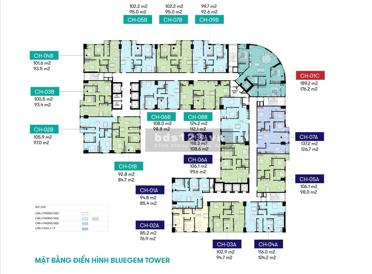 Chuyển nhượng căn Siêu Vip C01 Chung cư Bluegem - LH 0968 953 999