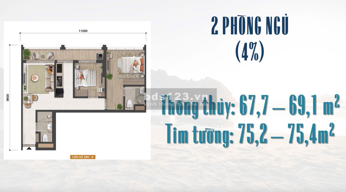 Bán chung cư đẹp xuất sắc tại Blanca City ( Sun Group ) chỉ với 2.5tỷ được CK lên đến 23%