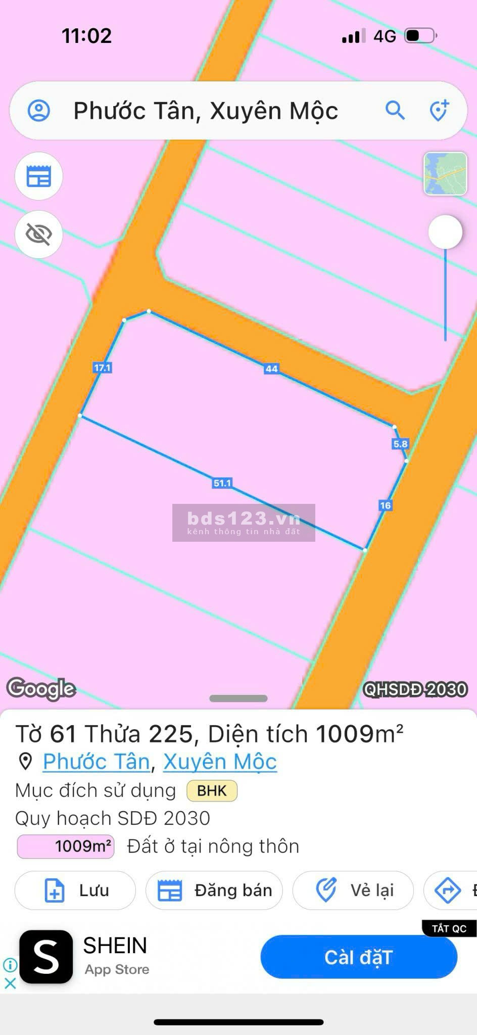 Chính chủ bán Đất Hồ Tràm, 3 mặt tiền, 7.8 Tr/m², tổng 1.009m², trị giá 7 Tỷ 9