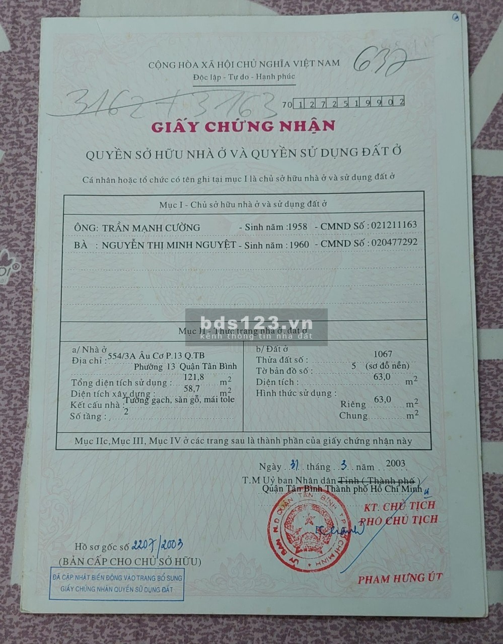 Bán nhà riêng - Hẻm ô tô lớn đường Âu Cơ, Tân Bình