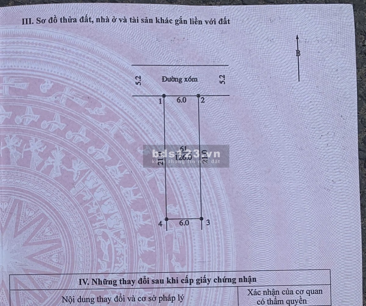 Gia đình cần bán 126m full thổ, mặt 6m giá hơn 2 tỷ